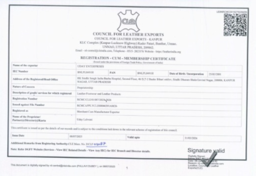 DIC Registration Certificate